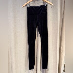 Alo Black Velvet High-Waist Leggings XS